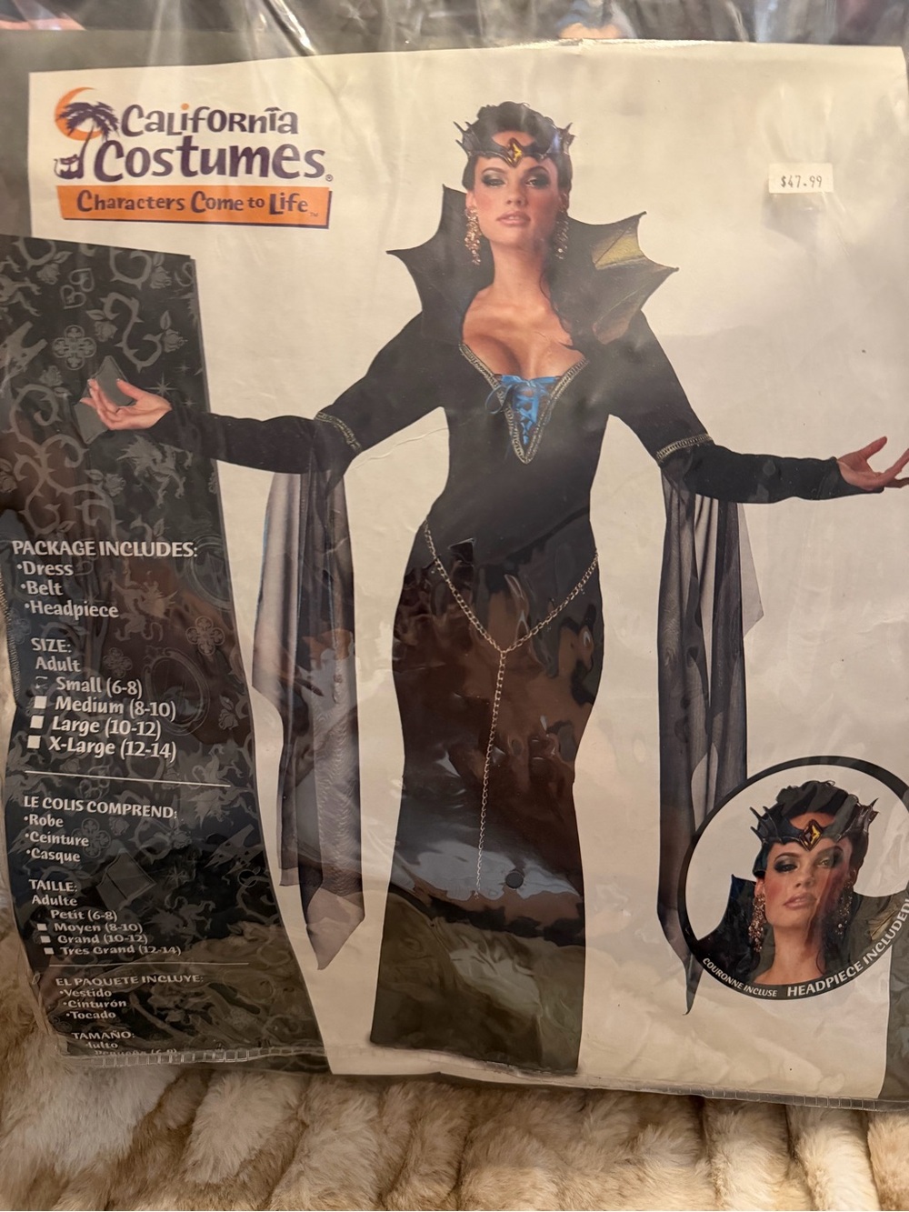 California Costumes Women's Black Evil Queen Costume with Headpiece